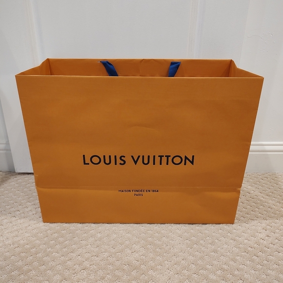 Louis Vuitton XL Shopping Gift Bag Paper Ribbon Handles Authentic Large … - Picture 4 of 10
